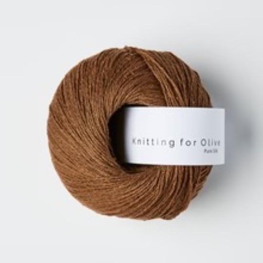 PURE SILK Dark cognac